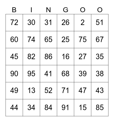 Halloween 2025 Bingo Card