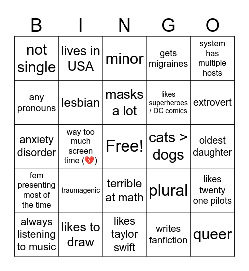 how similar to leo are you Bingo Card