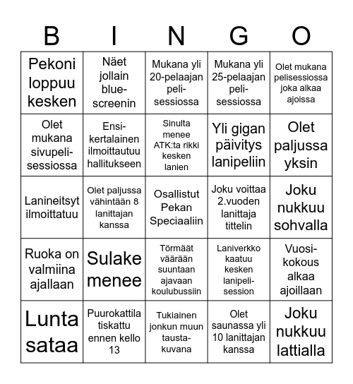 lanibingo VL16 Bingo Card
