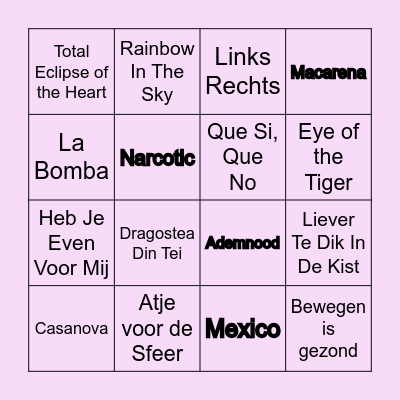 MUZIEK BINGO Card
