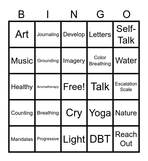 MENTAL HEALTH TECHNIQUES Bingo Card