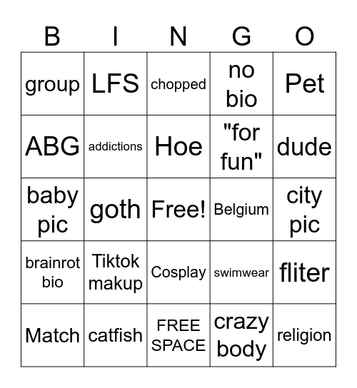 Hoop Bingo Card