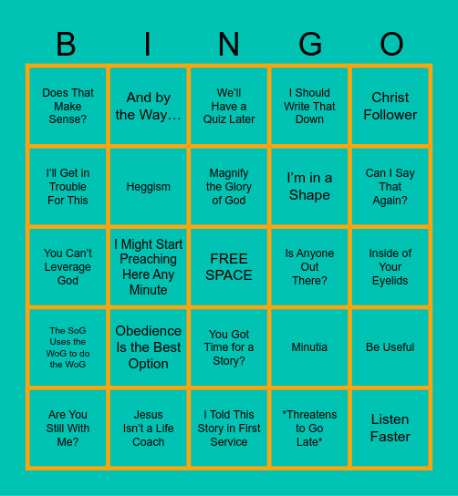 What the Hegg? Bingo Card