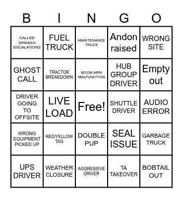 RGM BINGO Card
