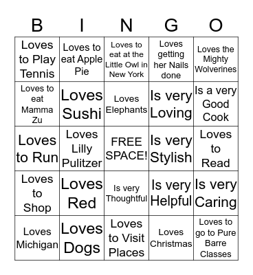 Angela Mackay Bingo Card