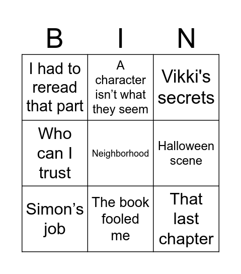 Look Closer: Twists & Deceptions Bingo Card