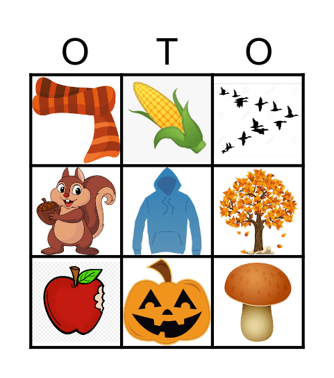 El Otoño Bingo Card
