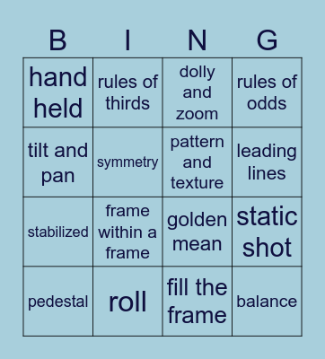 Film Night Bingo! Bingo Card