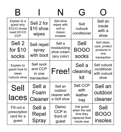 SRA BINGO Card