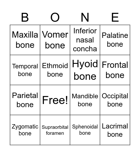 Bones of the Skull Bingo Card