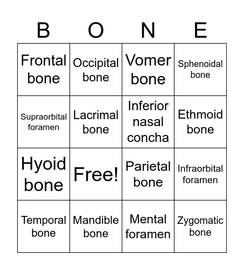 Bones of the Skull Bingo Card