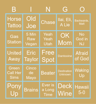 Marietta Concert Bingo Card