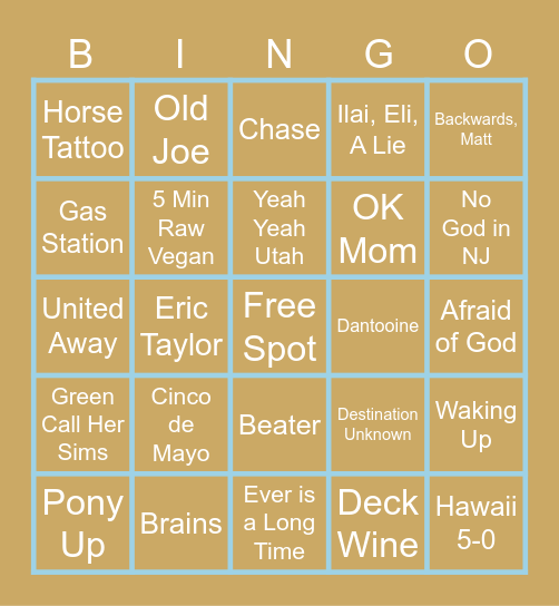Marietta Concert Bingo Card