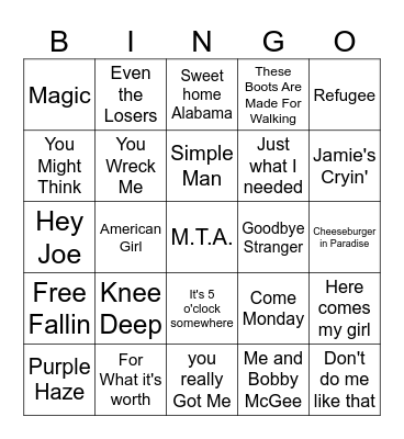 Sad October Bingo Card