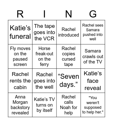 The Ring Bingo Card