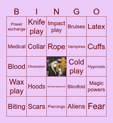 K/inktober bingo Card