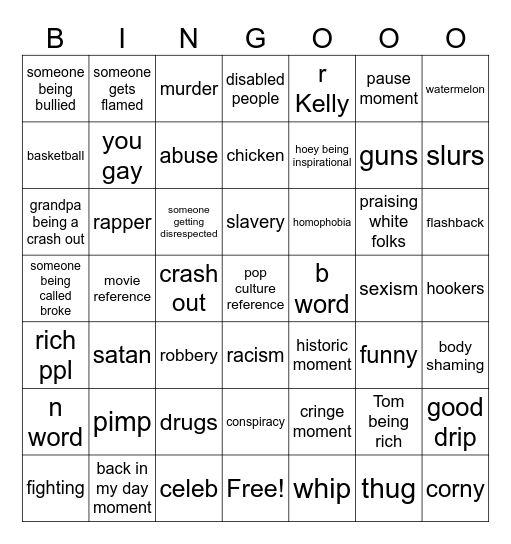 boondocks bingo Card