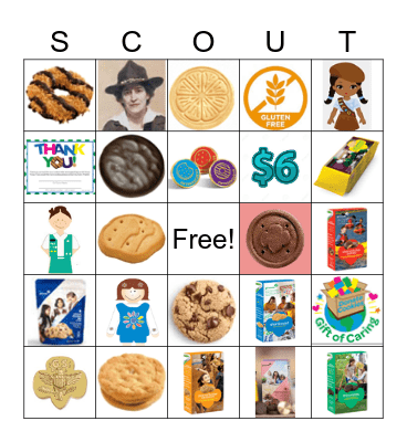 Girl Scout Cookie Bingo Card
