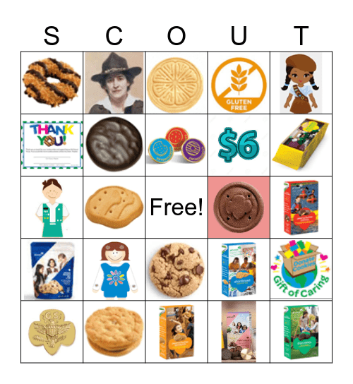 Girl Scout Cookie Bingo Card