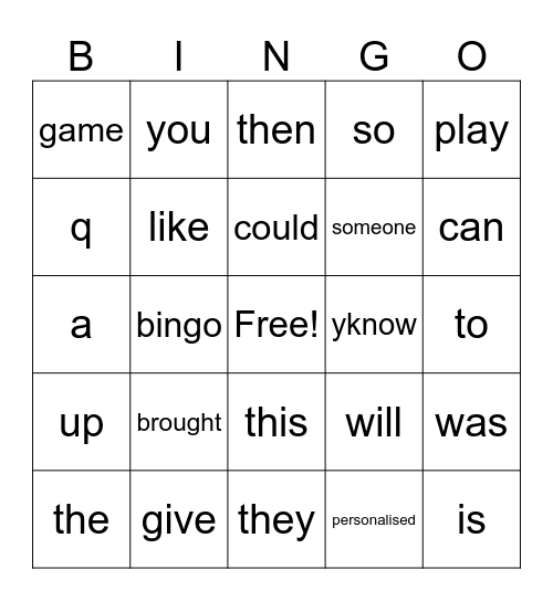 does this work Bingo Card