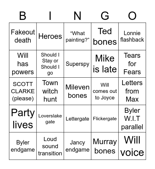 ST5 Bingo Card