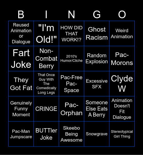 PMaTGA Bingo Because I'm Rewatching That Right Now Bingo Card