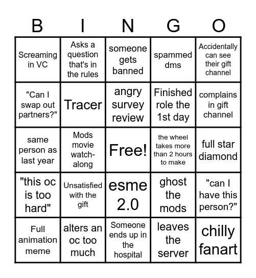 Secret Santa 2025 Bingo Card