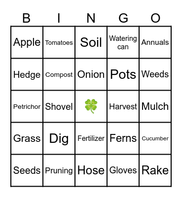 Botany Bingo Card