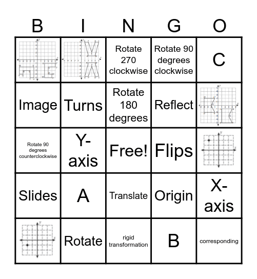 Transformations Bingo Card