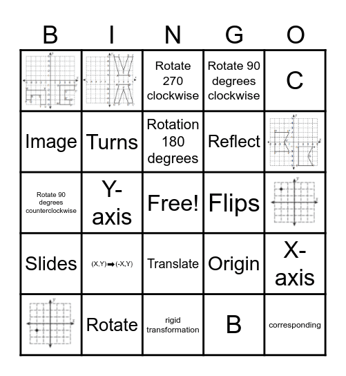 Transformations Bingo Card