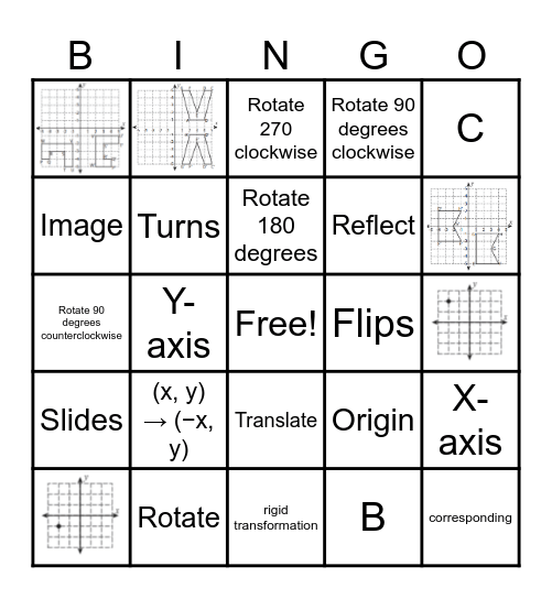 Transformations Bingo Card