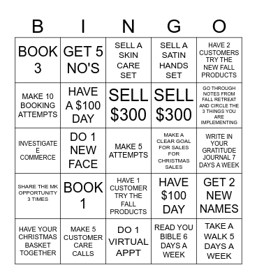 USE THIS FOR 2 WEEKS Bingo Card