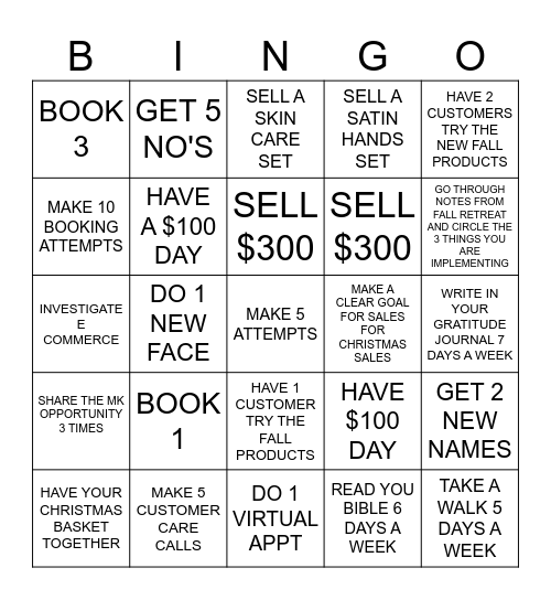 USE THIS FOR 2 WEEKS Bingo Card