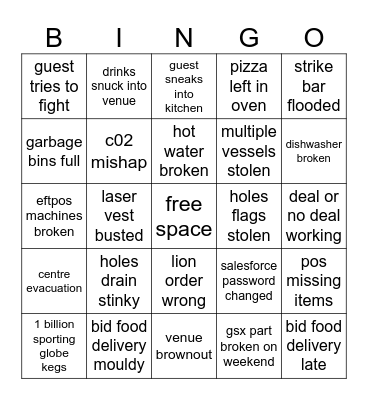 Bayside Bingo Card