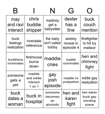 911 season 9 Bingo Card