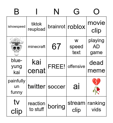 youcube shorts Bingo Card