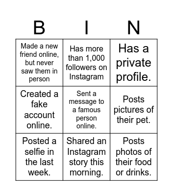Find someone who ...... Bingo Card