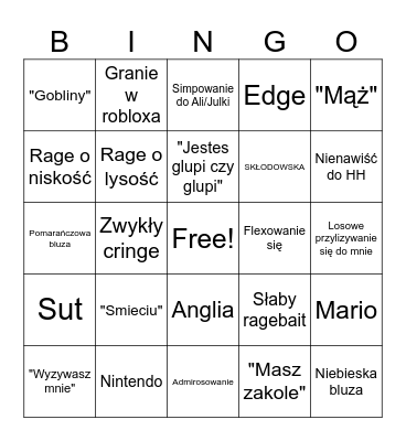 Bartuś Bingo Card