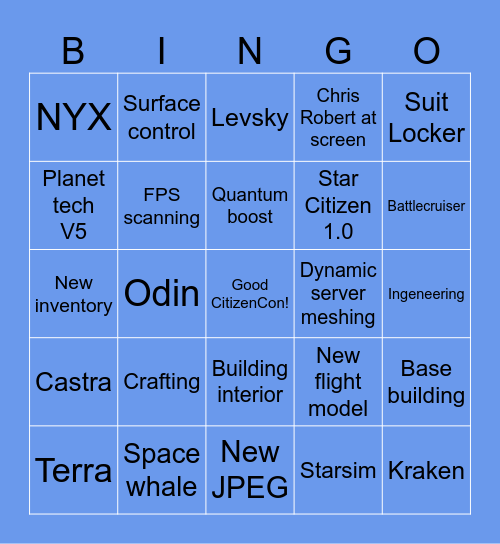 Citizen Con 2955 Bingo Card