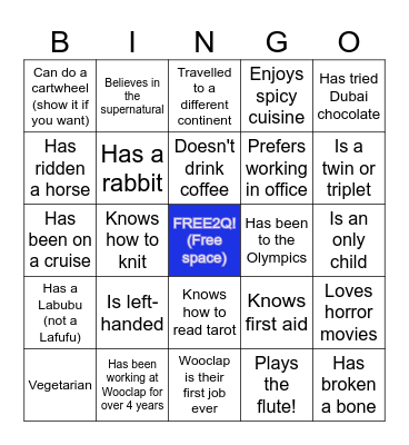 CX Bingo! Bingo Card