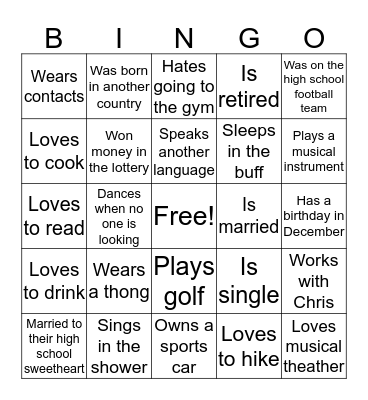 Vegas Bingo Baby! Bingo Card