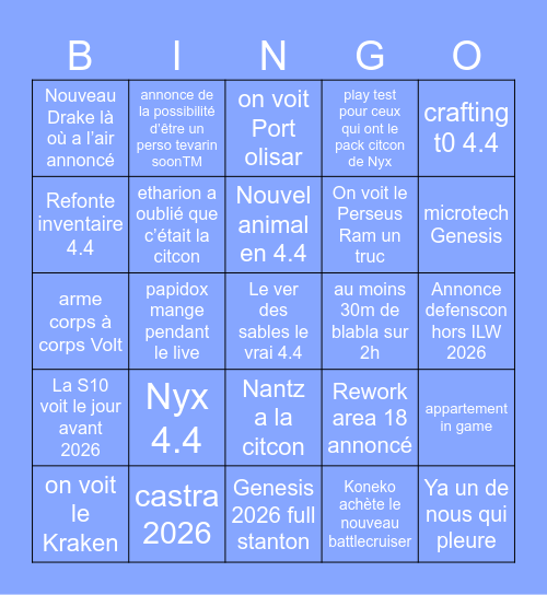 CitizenCon 2955 Bingo Card
