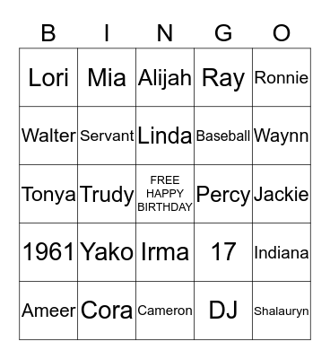 ALL ABOUT SABRINA Bingo Card
