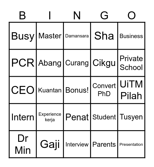 Nash or Nah Bingo Card
