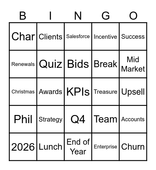 Buzzword Bingo Card