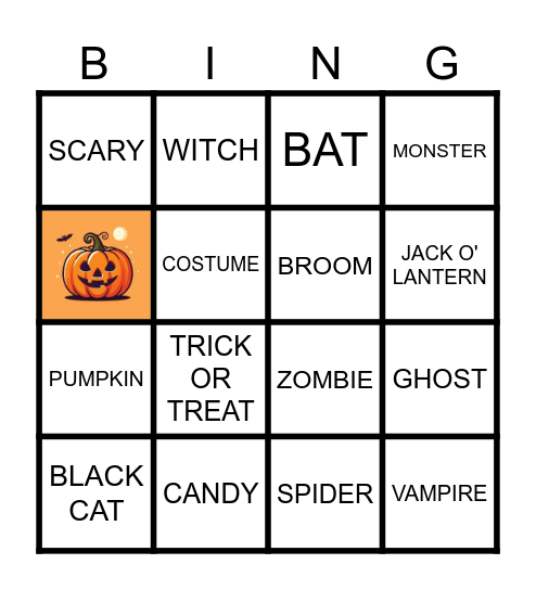 Halloween Bingo Card