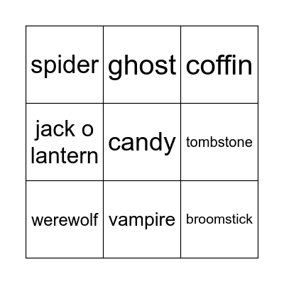 Halloween Bingo Card