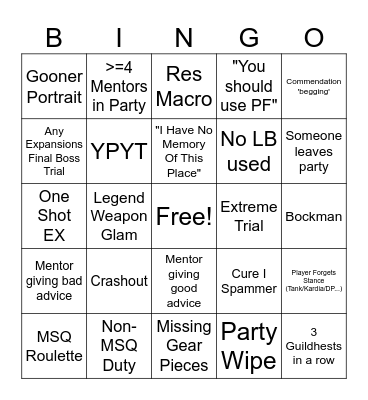 Mentor Bongo Bingo Card