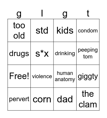 quagmire Bingo Card
