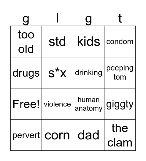 quagmire Bingo Card